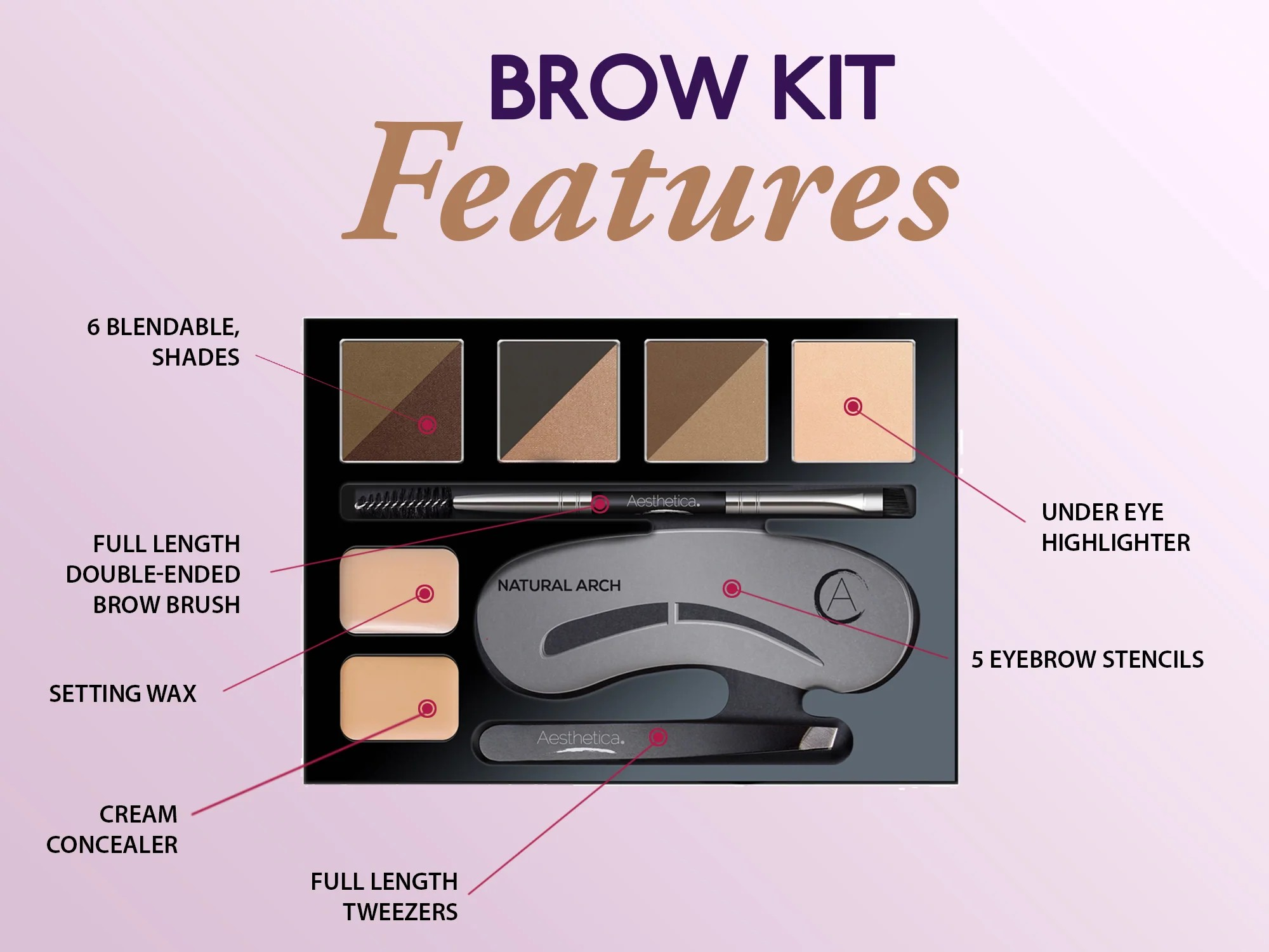 Aesthetica Brow Contour Kit